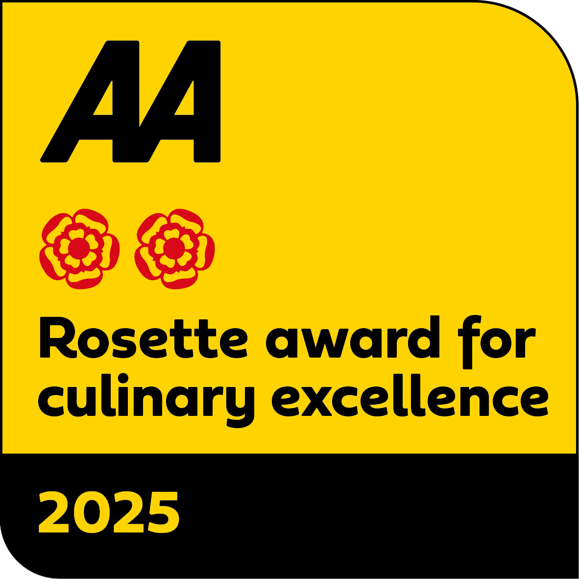 AA 2 Rosette - Rosette award for culinary excellence