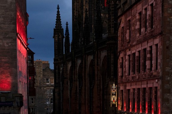 View of The Witchery on The Royal Mile at night