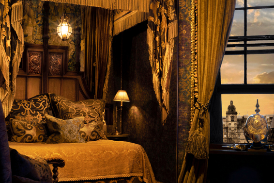 LKuxurious bed in the Heriot Suite at The Witchery