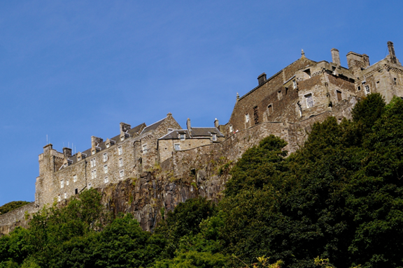 View of Scottish Castle from below