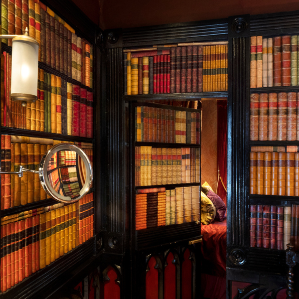 Wide shot of the Library room in The Witchery in Edinburgh