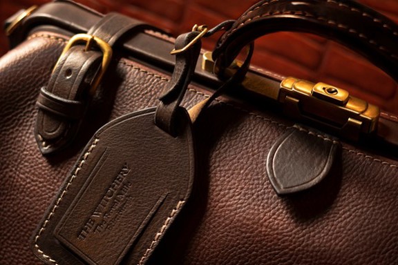 Bespoke leather luggage tag handmade in Scotland